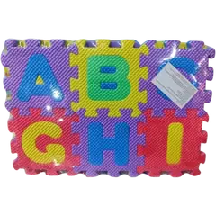Foam Number Letter Puzzle 5x5 Floor Mat Foam Puzzle Game Children's Educational Toy (Alphabet A to Z and 1-10) - 1 Set - Rokomari